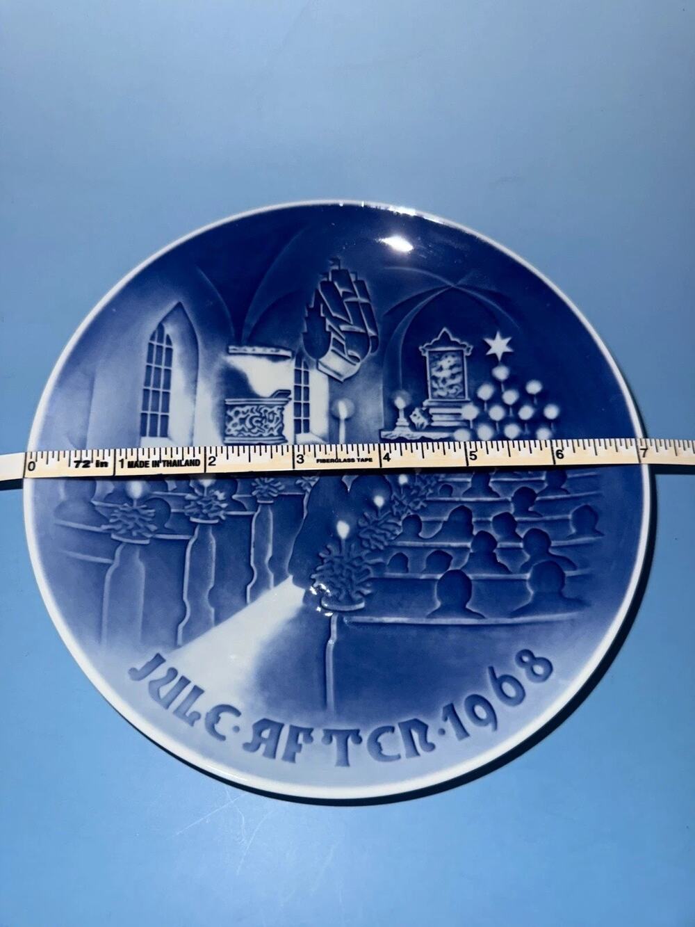 Bing & Grondahl Greenland 1968 Date-Lined Blue & White Porcelain Plate 7"